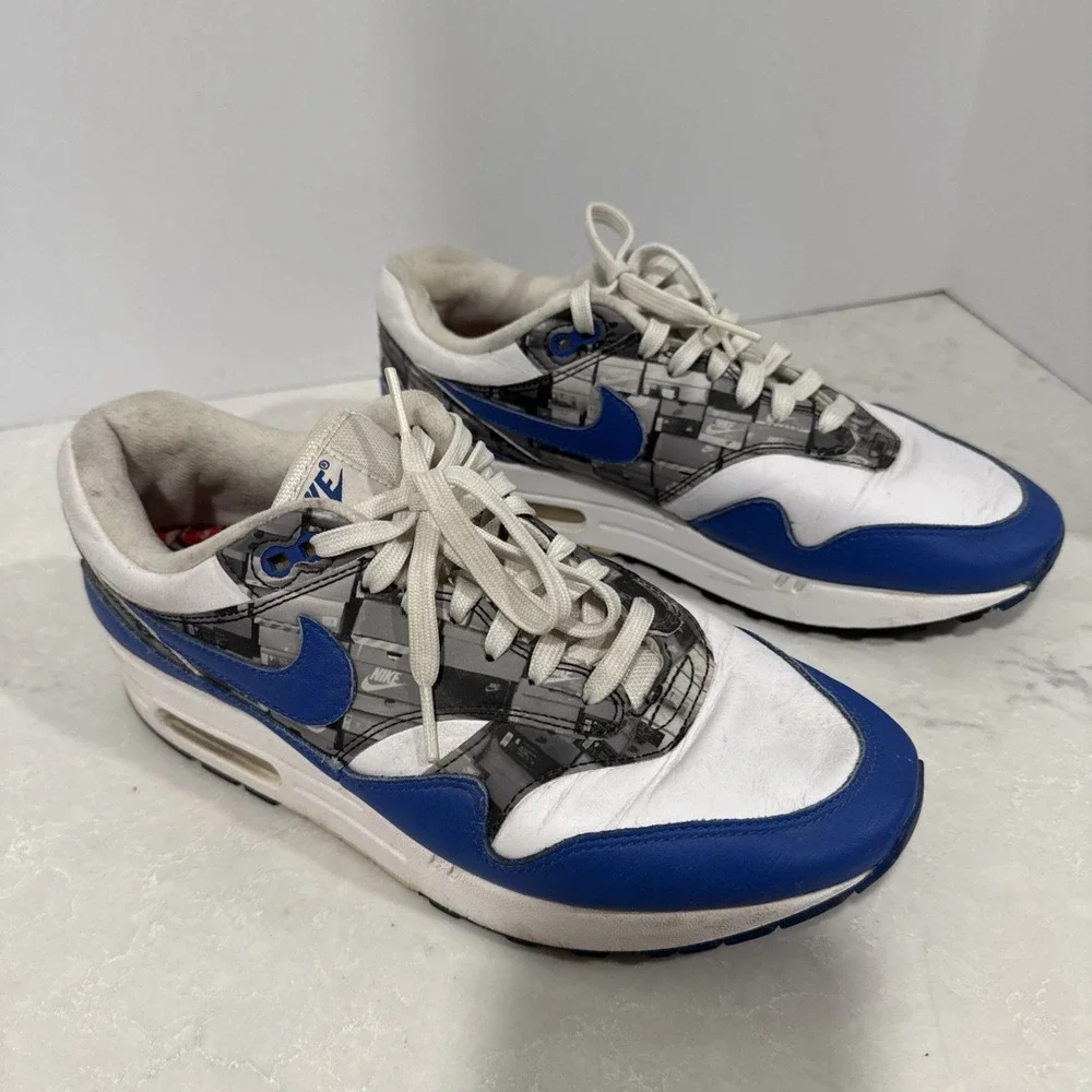 Nike Air Max 1 Anniversary Game Royal 908375-102 White Blue Men's Size 8.5 OG